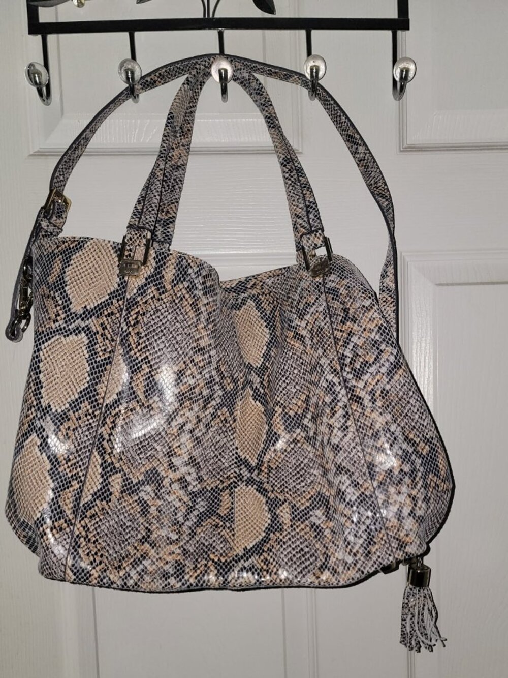 G.I.L.I. Snake Skin Patent Leather Tote